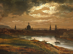 Johan Christian Dahl - Dresden by Moonlight | Юхан Кристиан Даль