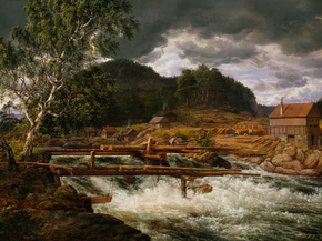 Johan Christian Dahl - Hellefossen near Hokksund | Юхан Кристиан Даль