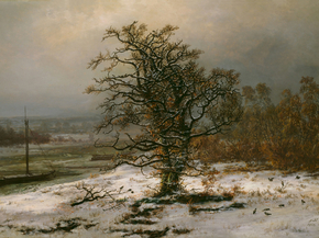 Johan Christian Dahl - Oak Tree by the Elbe in Winter | Юхан Кристиан Даль
