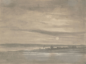 Johan Christian Dahl - The River Elbe in Moonlight | Юхан Кристиан Даль