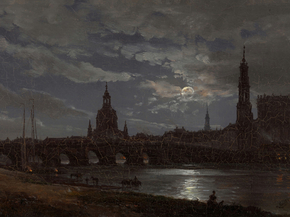 Johan Christian Dahl - View of Dresden by Moonlight | Юхан Кристиан Даль