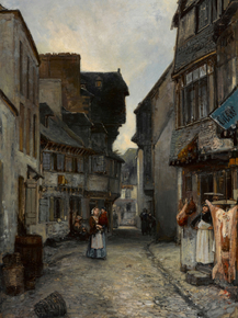 Johan Barthold Jongkind - A street in Landerneau | Ян Бартолд Йонгкинд