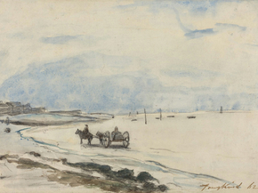 Johan Barthold Jongkind - Cart on the Beach | Ян Бартолд Йонгкинд
