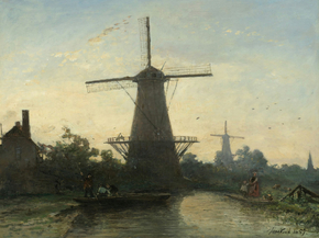 Johan Barthold Jongkind - Molens bij Rotterdam | Ян Бартолд Йонгкинд