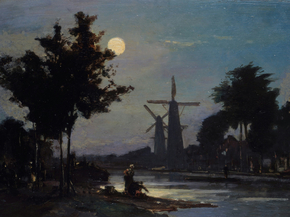 Johan Barthold Jongkind - Moonlight on the Canal | Ян Бартолд Йонгкинд