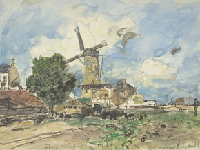 Johan Barthold Jongkind - Wind Mill at Antwerp | Ян Бартолд Йонгкинд