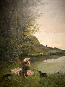 Raimundo de Madrazo - Landscape with Woman and Dog | Раймундо Мадрасо