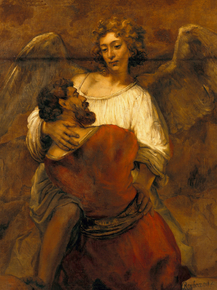 Rembrandt van Rijn - Jacob wrestling with the Angel | Рембрандт