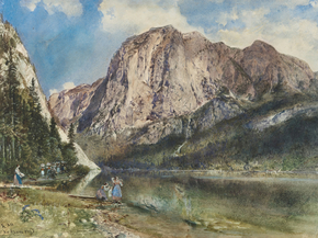 Rudolf von Alt - Altaussee Lake and Face | Рудольф фон Альт