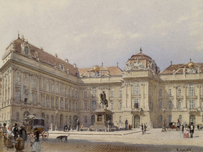 Rudolf von Alt - Facade of the National Library, Vienna | Рудольф фон Альт