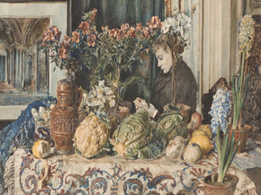 Rudolf von Alt - Interior still life with a girl | Рудольф фон Альт