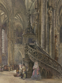 Rudolf von Alt - The Interior of the Cathedral | Рудольф фон Альт
