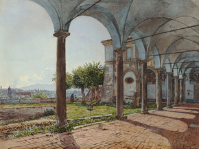 Rudolf von Alt - View from Sant Onofrio on Rome | Рудольф фон Альт