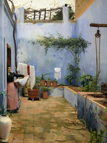 Santiago Rusinol - The blue patio | Сантьяго Рузиньол