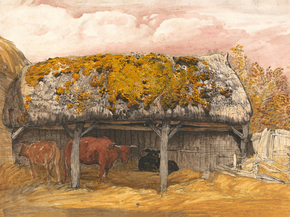 Samuel Palmer - A Cow Lodge with a Mossy Roof | Сэмюэл Палмер