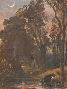 Samuel Palmer - Evening, Cattle Watering | Сэмюэл Палмер