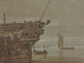 Samuel Prout - An East Indiaman Moored, Small Boats Alongside | Сэмюэл Праут