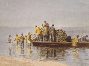 Thomas Eakins - Taking Up the Net | Томас Икинс