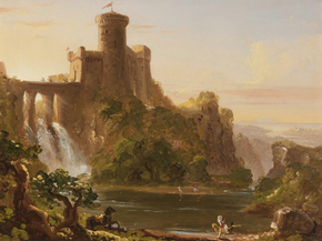 Thomas Cole - Citadel and Waterfall | Томас Коул