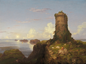 Thomas Cole - Italian Coast Scene with Ruined Tower | Томас Коул Thomas Cole - Italian Coast Scene with Ruined Tower | Томас Коул