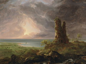 Thomas Cole - Ruined Tower. Mediterranean Coast Scene | Томас Коул