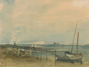 William Turner - Coast Scene with White Cliffs and Boats | Уильям Тёрнер