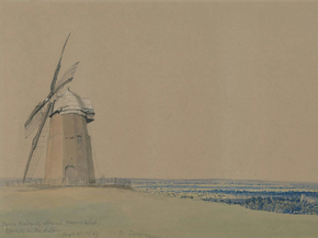 William Turner - Tysoe Windmill and Church, Warwickshire | Уильям Тернер