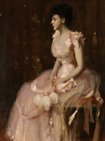 William Chase - Portrait of a Lady in Pink | Уильям Чейз