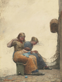 Winslow Homer - Mending the Nets | Уинслоу Хомер