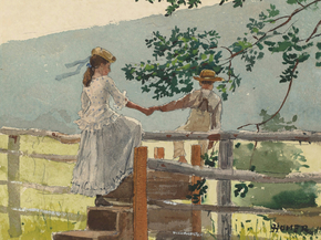 Winslow Homer - On the Stile | Уинслоу Хомер