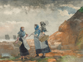 Winslow Homer - Three Fisher Girls, Tynemouth | Уинслоу Хомер
