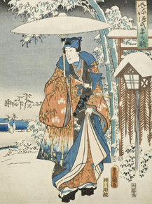 Утагава Кунисада - An Elegant Genji in Snow
