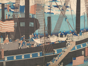 Утагава Садахидэ - Yokohama Trade, Westerners Loading Cargo