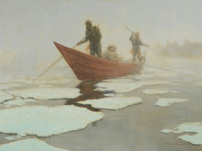 Frederic Remington - River Drivers in the Spring | Фредерик Ремингтон