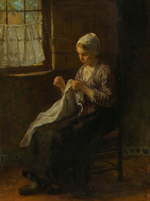 Jozef Israels - The young seamstress | Йосеф Исраэлс