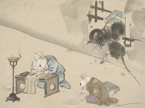 Каванабэ Кёсай - Mice transcribing a book