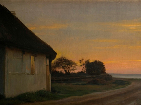 Carl Heinrich Bloch - Evening lanscape with a house | Карл Генрих Блох