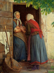 Carl Heinrich Bloch - Two Women Talking | Карл Генрих Блох