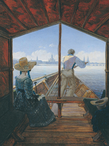 Carl Gustav Carus - Barge Trip on the Elbe | Карл Густав Карус