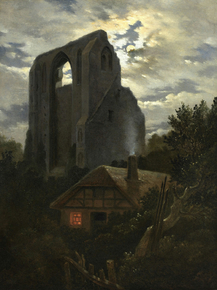 Carl Gustav Carus - Ruin Eldena with cottage | Карл Густав Карус