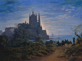 Karl Friedrich Schinkel - Gothic Church on a Rock | Карл Фридрих Шинкель