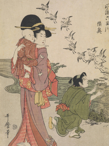 Китагава Утамаро - Print, from the series, Fashionable Six Jewel Rivers