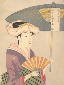 Китагава Утамаро - Woman Holding Up a Parasol