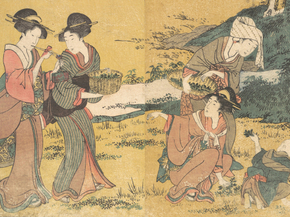 Китагава Утамаро - Girls Picking Green Leaves