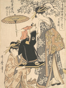 Китагава Утамаро - The Oiran Yoyogiku of Matsubaya Standing