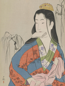 Кобаяси Киётика - Courtesan tying her sash
