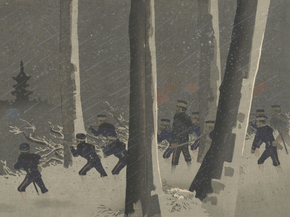 Кобаяси Киётика - Picture of violent battle in the snow near Newchang