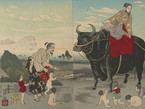 Кобаяси Киётика - Sugawara Michizane riding an ox