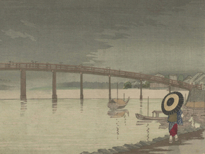 Кобаяси Киётика - View of Tokyo Shin-Ohashi bridge in Rain Кобаяси Киётика - View of Tokyo Shin-Ohashi bridge in Rain
