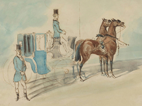 Constantin Guys - Carriage with Driver and Groom Spring | Константен Гис